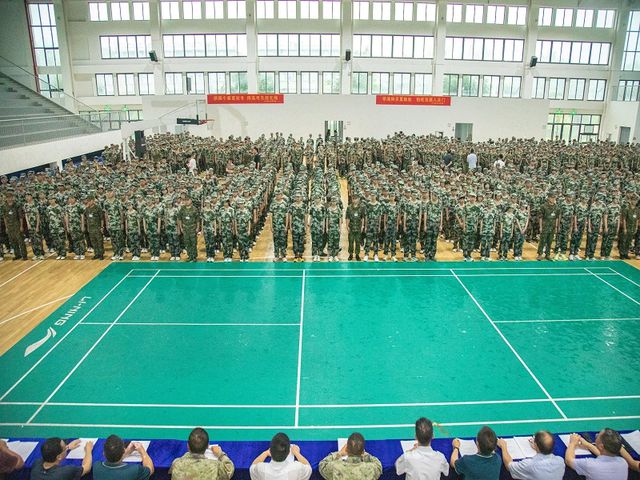 宣城市工业学校启动2024年秋季新生军事训练教育(图3)